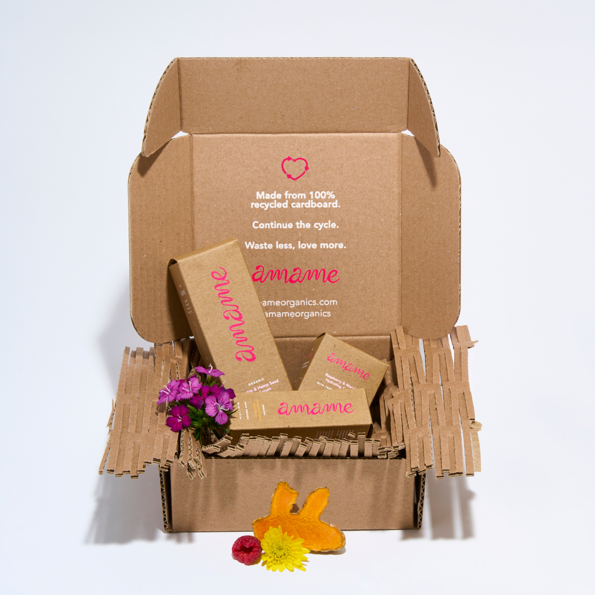 All of our retail boxes, packing materials, and shipping boxes, are made of 100% post-recycled waste (95% post-consumer), fully recyclable, and naturally biodegradable.